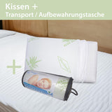 Maxxgoods Almohada Ortopédica Almohada de Espuma de Gel Visco con Funda Protectora de Aloe Vera y Funda Interior 100% Algodón - Almohada para Dormir boca abajo, boca arriba y de lado (42 cm x 70 cm x 12 cm) Almohadas ortopédicas cervicales Naty Shop