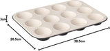 Zenker 12 muffins, diámetro Ø 7 cm CREME NOIR, Bandeja de horno para muffins con revestimiento antiadherente reforzado con cerámica Moldes y bandejas de horno Naty Shop