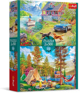Trefl - Puzzle 2 en 1: Relajación veraniega - 2 x 500 piezas - Juego de dos rompecabezas, bricolaje, entretenimiento creativo, para adultos y niños 10+ Puzzle Naty Shop Título predeterminado