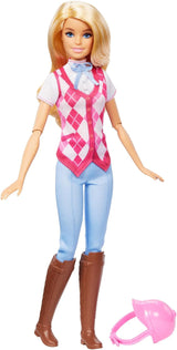 Muñeca Barbie Malibu y accesorios de Barbie Mysteries: The Secret Horse Adventure, que incluyen muñeca de moda, traje de montar desmontable y casco, HXJ38