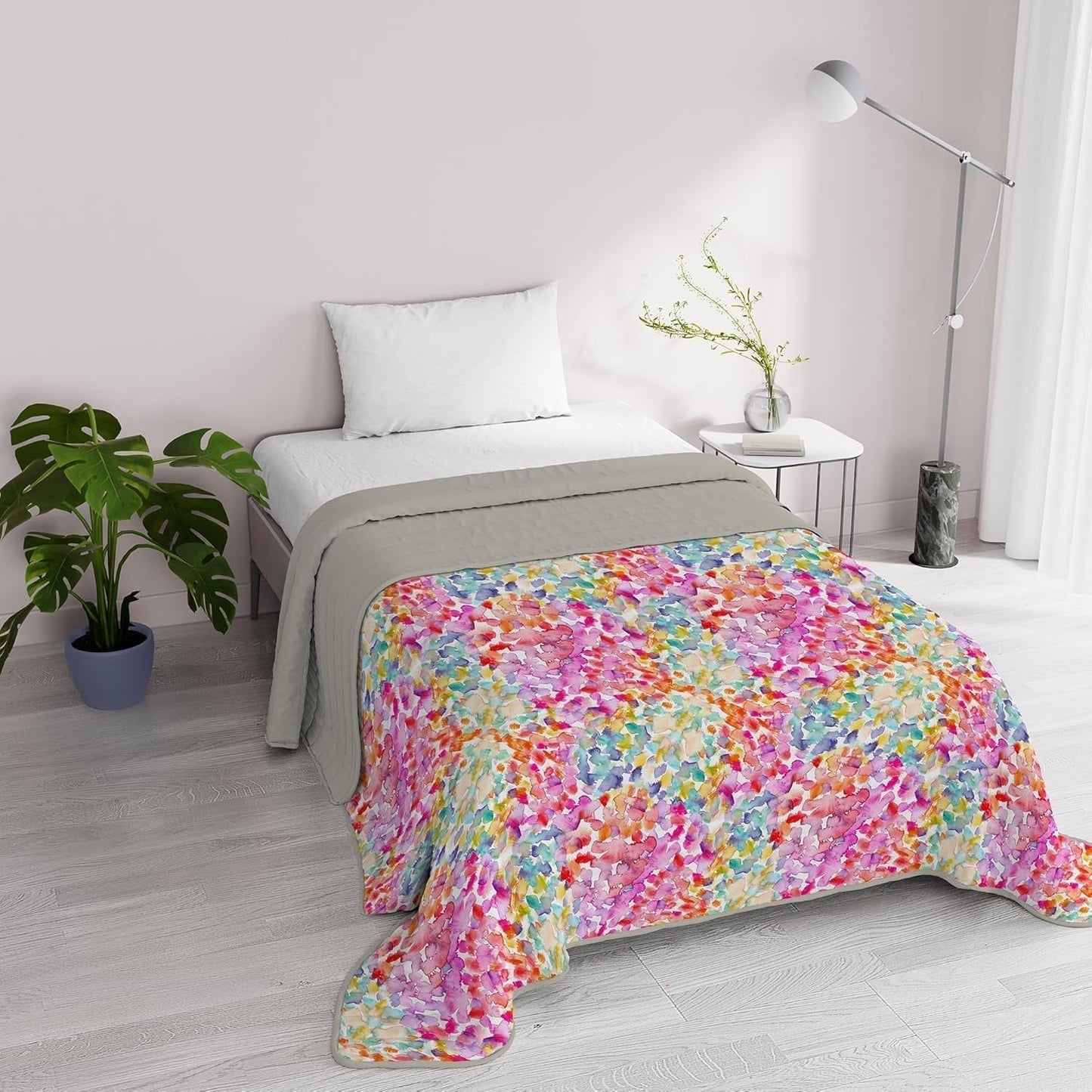 Fantasy Ropa de Cama Italiana Microfibra Verano 1,5 Camas Murrine Edredones y Edredones Naty Shop Primavera 1 Posto E Mezzo
