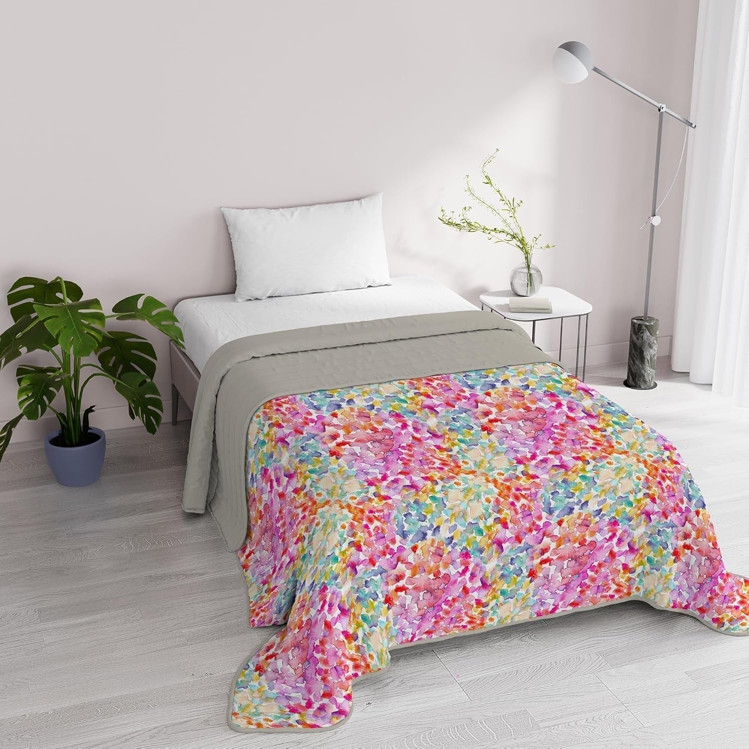 Fantasy Ropa de Cama Italiana Microfibra Verano 1,5 Camas Murrine Edredones y Edredones Naty Shop Primavera 1 Posto E Mezzo