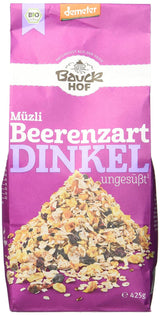 Muesli con sabor a bayas de espelta Hof, sin azúcar, 425 g