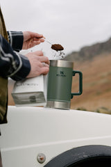 Prensa de café STANLEY Classic Stay Hot 1,4 L Hammertone Green - Mantiene el café caliente durante 4 horas - Mínimo sedimento - Prensa de café de acero inoxidable integrada - Sin BPA - Apto para lavavajillas