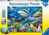 Puzzle Ravensburger para niños - 10951 Reef Of Sharks - Puzzle del mundo submarino para niños a partir de 6 años con 100 piezas en formato Xxl Puzzle Naty Shop Single