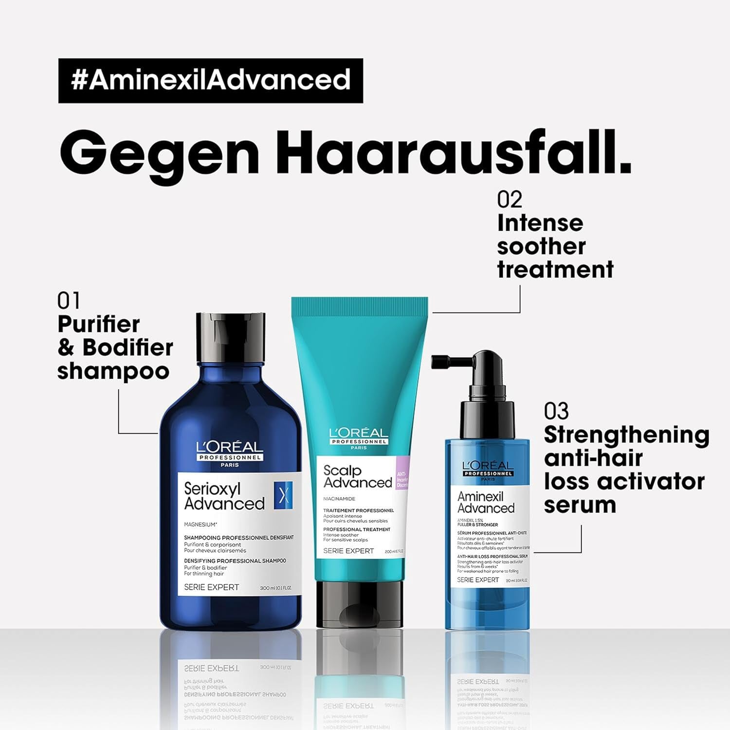 L'Oréal Professionnel Sérum Fortalecedor contra la caída del cabello, Para un cabello más lleno y fuerte, Sérum Activador Anticaída Aminexil Advanced, 90 ml Cuidado del cabello Naty Shop