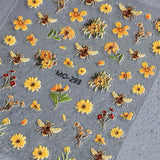 3 Stück Nagelsticker Set-Selbstklebende Nagelfolie Mit Blumen- Und Bienenmotifen-Nail Art Sticker Für Kreatives Nageldesign-Nageltattoos Und Zubehör
