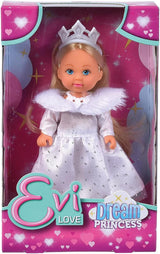 Simba Evi Princesa de los sueños del amor, muñeca con un vestido de invierno de ensueño con adornos de piel y elementos brillantes, 12 cm, 3 años en adelante