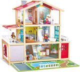Hape Doll's Villa Casa de muñecas de madera de 10 habitaciones Juego de rol creativo que incluye muebles y accesorios Juguete educativo para edades de 3 años en adelante