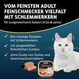 animonda Vom Feinsten Adult Gourmet Variety (32 x 100 g), comida húmeda sin cereales y sin azúcar para gatos adultos con un irresistible núcleo gourmet.