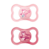Chupete de silicona MAM Air 2 unidades Diseño extra ligero y ventilado Chupete respetuoso con los dientes Hecho de silicona especial MAM SkinSoft con caja para chupete 6-16 meses Oso/Rinoceronte