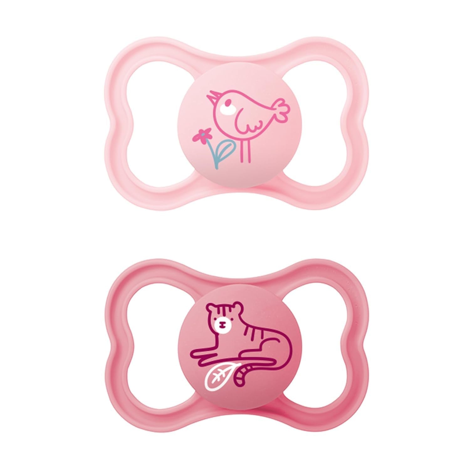 Chupete de silicona MAM Air 2 unidades Diseño extra ligero y ventilado Chupete respetuoso con los dientes Hecho de silicona especial MAM SkinSoft con caja para chupete 6-16 meses Oso/Rinoceronte
