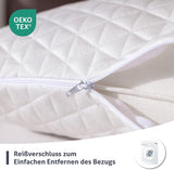 EGO HOME Almohada viscoelástica 40x80 cm con viscoelástica triturada - Almohada cervical ergonómica y transpirable para personas que duermen de lado, boca arriba o boca abajo - Certificado Oeko-Tex - Funda lavable