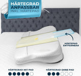 Almohada ortopédica [Nominada al Premio a la Innovación en Ergonomía] Almohada para el dolor de cuello hecha de espuma viscoelástica | Almohada de soporte para el cuello Almohada ergonómica para dormir de lado Almohadas ortopédicas cervicales grises Naty Shop