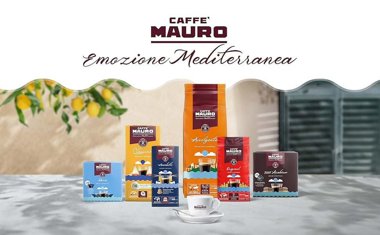 Caffè Mauro Torrefazione Kaffeekapseln Espresso Original, Intensität 10/10-50 Kapsel aus Aluminium - Compatible con Nespresso* Haushalts-Espressomaschinen - Hergestellt in Italien