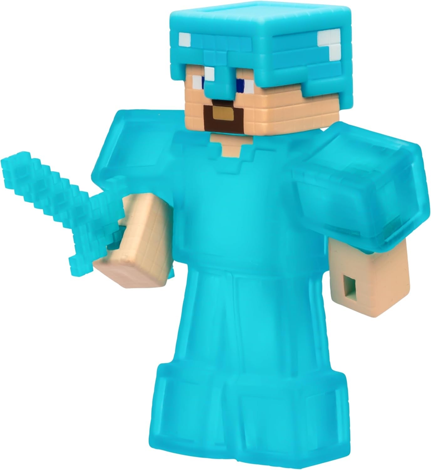 Heroes of Goo Jit Zu - Figura expandible de Minecraft - Steve con armadura y espada de diamantes, relleno pegajoso súper elástico con elemento de diamante oculto en el interior, se expande a figuras de acción de 3 tamaños Naty Shop