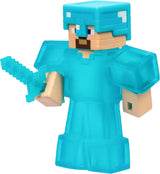 Heroes of Goo Jit Zu - Figura expandible de Minecraft - Steve con armadura y espada de diamantes, relleno pegajoso súper elástico con elemento de diamante oculto en el interior, se expande a figuras de acción de 3 tamaños Naty Shop