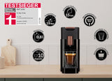Máquina espresso con cápsulas K-FEE ONE para café, té y cacao | Café expreso compacto | Calentamiento rápido | Depósito de agua de 0,8 litros | 19 barras | Cobre negro | Ganador de la prueba Stiftung Warentest 2023