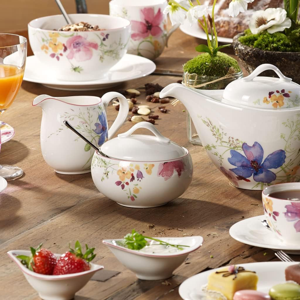 Villeroy & Boch Mariefleur Gris Basic azucarero, porcelana premium, blanco/multicolor