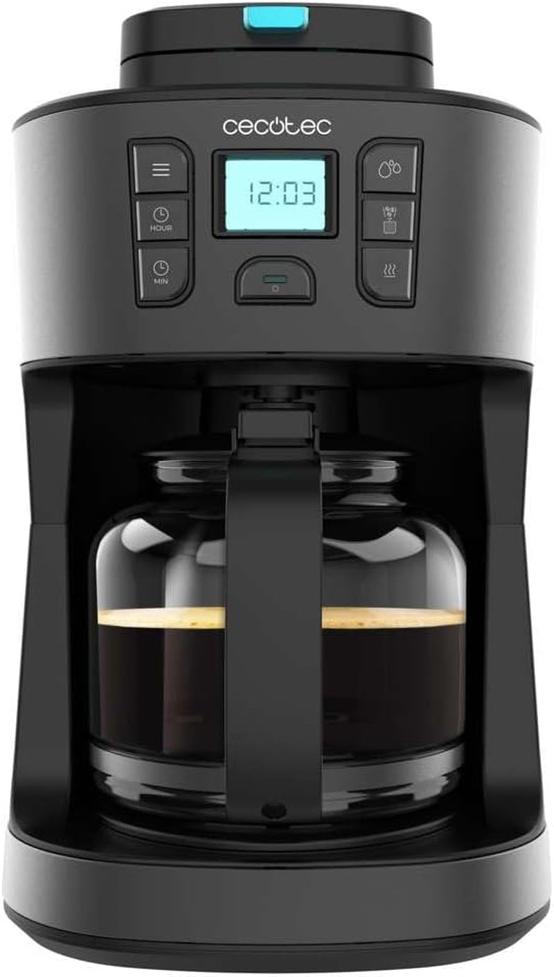 Espresso con filtro Cecotec Coffee 66 Drop and Touch, potencia 950 W, 1,5 L, 12 tazas, pantalla táctil, jarra de cristal, temporizador 24 horas, 6 interruptores, filtro de malla reutilizable