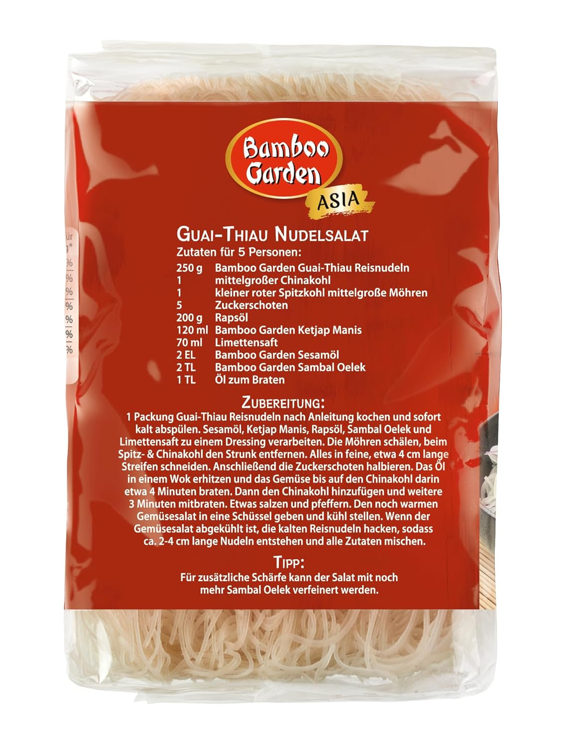 Fideos de arroz Bamboo Garden Guai Thiau 250 g (el diseño del empaque puede variar)