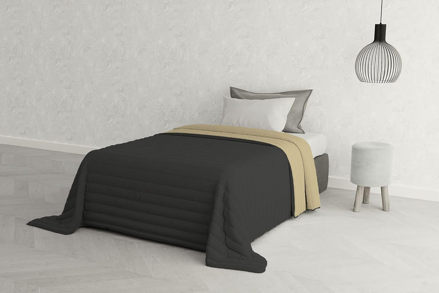 Ropa de cama italiana Estivo cama individual, lino, Aqua, 170 X 270 Cm
