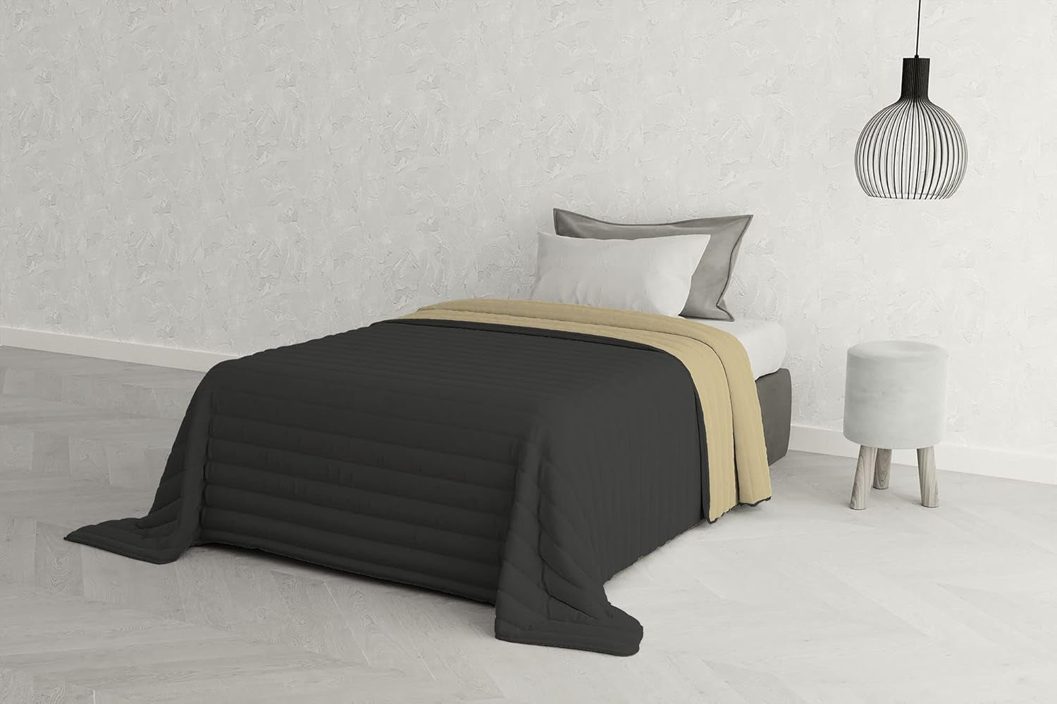Ropa de cama italiana Estivo cama individual, lino, Aqua, 170 X 270 Cm