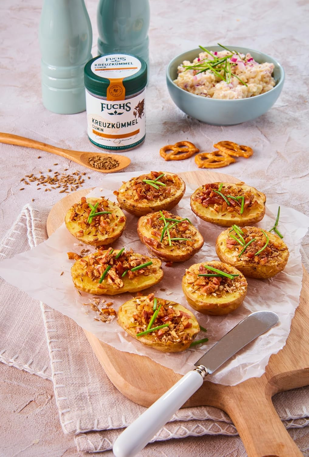 Fuchs Gewürze - Kreuzkümmel ganz - orientalisch-nussige Note für Falafel und Linsengerichte - ingredientes naturales - 60 g en wiederverwendbarer, recyclebarer Dosis