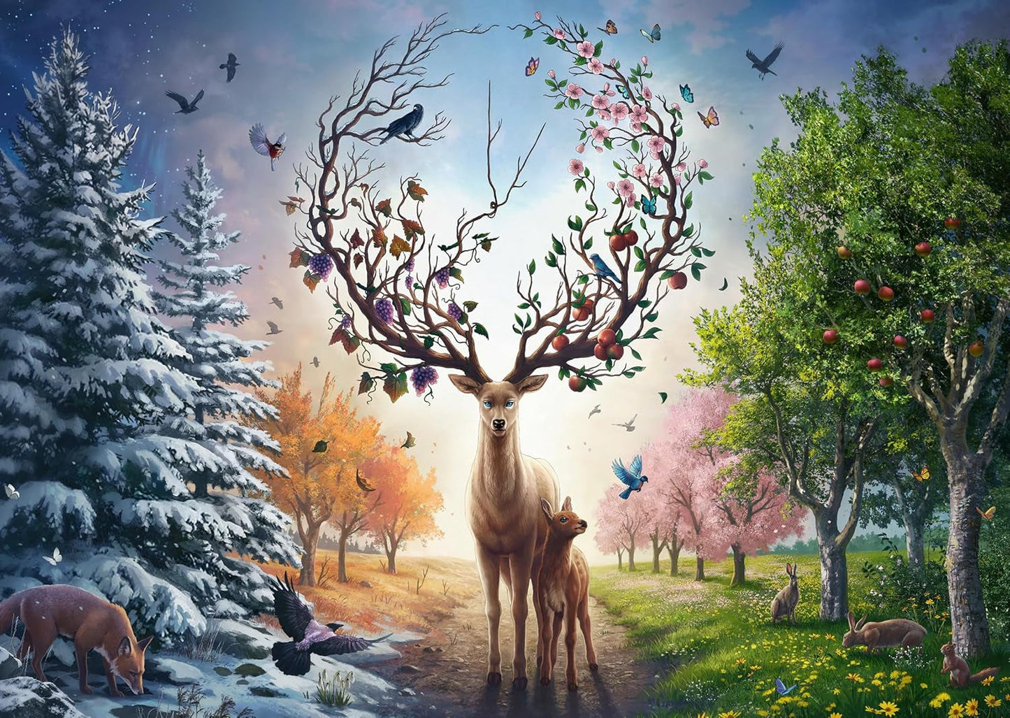 Ravensburger Puzzle 12001088 - El ciervo mágico y las cuatro estaciones - Puzzle de 1000 piezas para adultos mayores de 14 años Puzzle Naty Shop Título predeterminado
