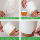 CSYY Macetas Juego de 7 macetas de plástico con sistema de riego 20,3/19/17,7/16,5/15,2/14/12,7 cm Macetas y platillo con autorriego para interiores y exteriores