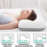 Fityou Almohada Viscoelástica Almohada De Soporte Para El Cuello Almohada Ergonómica Para Dormir Almohada De Enfriamiento Diseño De Doble Cara Funda De Almohada Lavable (67,5X40X13Cm) Almohadas Ortopédicas Cervicales Naty Shop