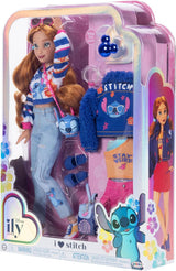 Disney ILY 4EVER Fashion Dolls Stitch con pelo rojo de 11,5" de alto con 13 puntos de articulación, dos conjuntos completos para mezclar y combinar y un brillante anillo de Mickey para ti. Naty tienda de muñecas