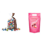 Mezcla de chocolate LINDOR | 1371 gramos | Aprox. 109 bolas: Bolitas de chocolate con leche y LINDOR con crema de fresa | Bolsa de 1 kg, aprox. 80 bolitas de chocolate chocolate blanco con crema de fresa