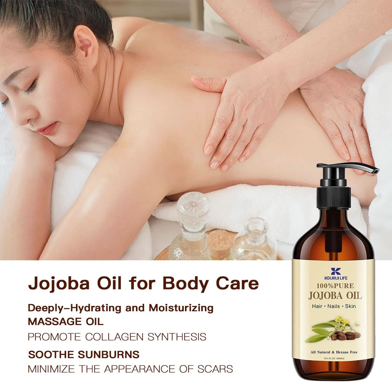 Aceite de jojoba ecológico 1 litro, 100% puro Cosmética y Belleza Naty Shop