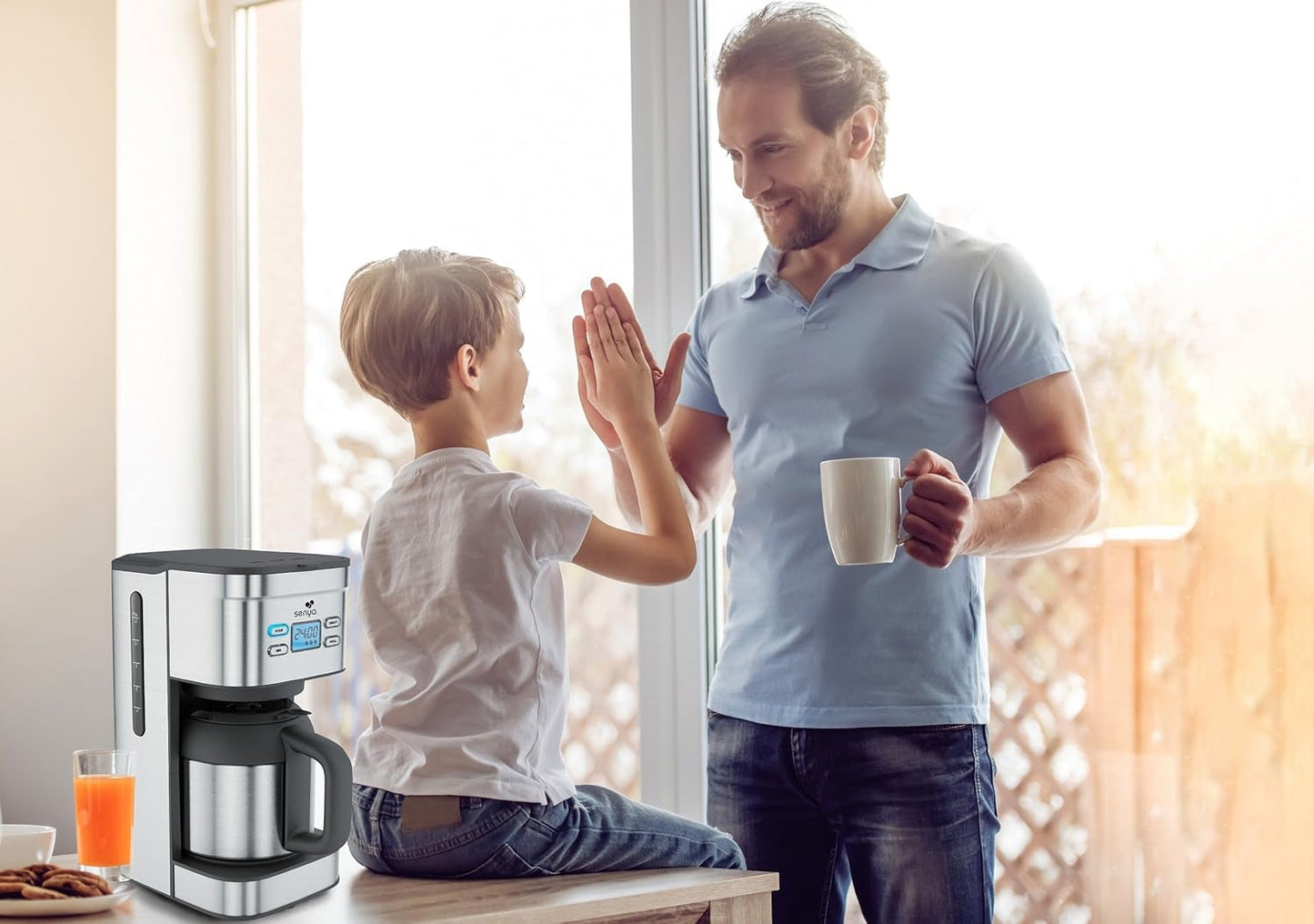 SYBF-CM025 Cafetera caliente, acero inoxidable, 1,2 litros, acero inoxidable