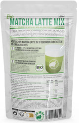 Mezcla de Latte Bio Matcha de Nananatura con 22% de té verde en polvo de grado ceremonial de Japón | Para disfrutar del té de forma sencilla y deliciosa | También apto para helados y pasteles.