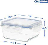 Max Home Paquete de 8 Recipientes Herméticos de Vidrio Fiambrera de Vidrio para Microondas Recipientes para Alimentos Resellables Tapas Transparentes de 550 ml Recipientes para Alimentos (16538) Cajas de Almacenamiento de Alimentos Naty Shop