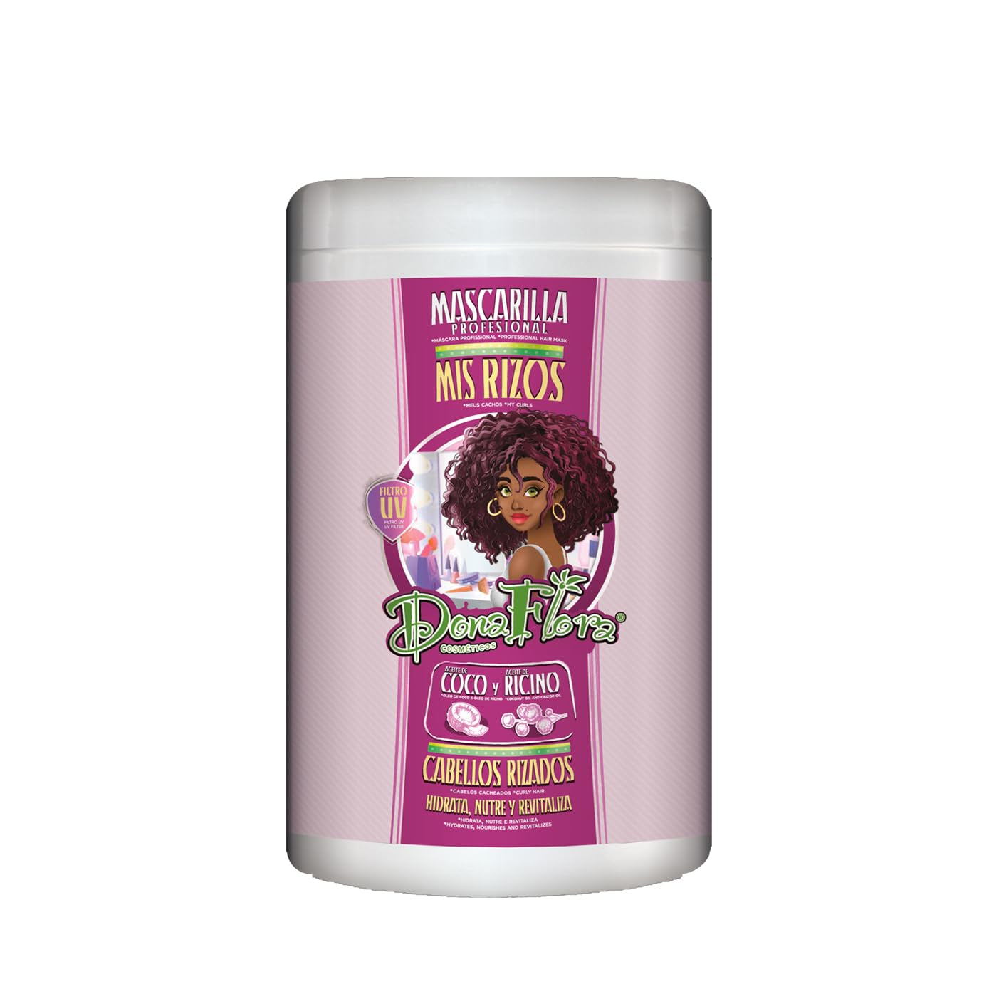 Mis Rizos Mascarilla Capilar 1000ml - Cuidado profundo para cabello rizado y ondulado - Hidratante y anti-encrespamiento - Sin sulfatos ni parabenos - Para rizos definidos y suaves Naty Shop Mascarilla Capilar Título predeterminado