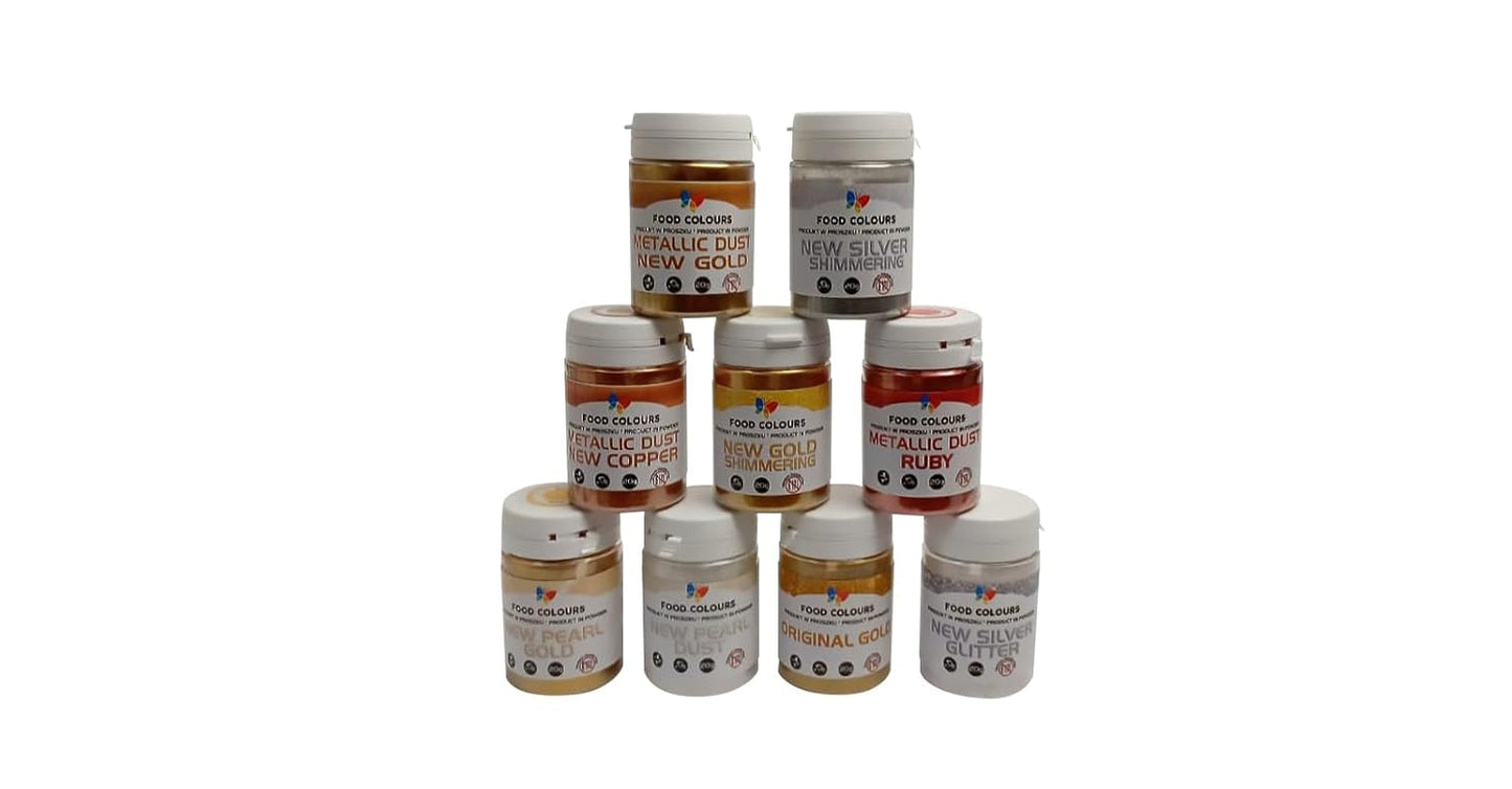 Purpurina comestible efecto metalizado, New Gold Shimmering, 20 gramos Glitter Naty Shop