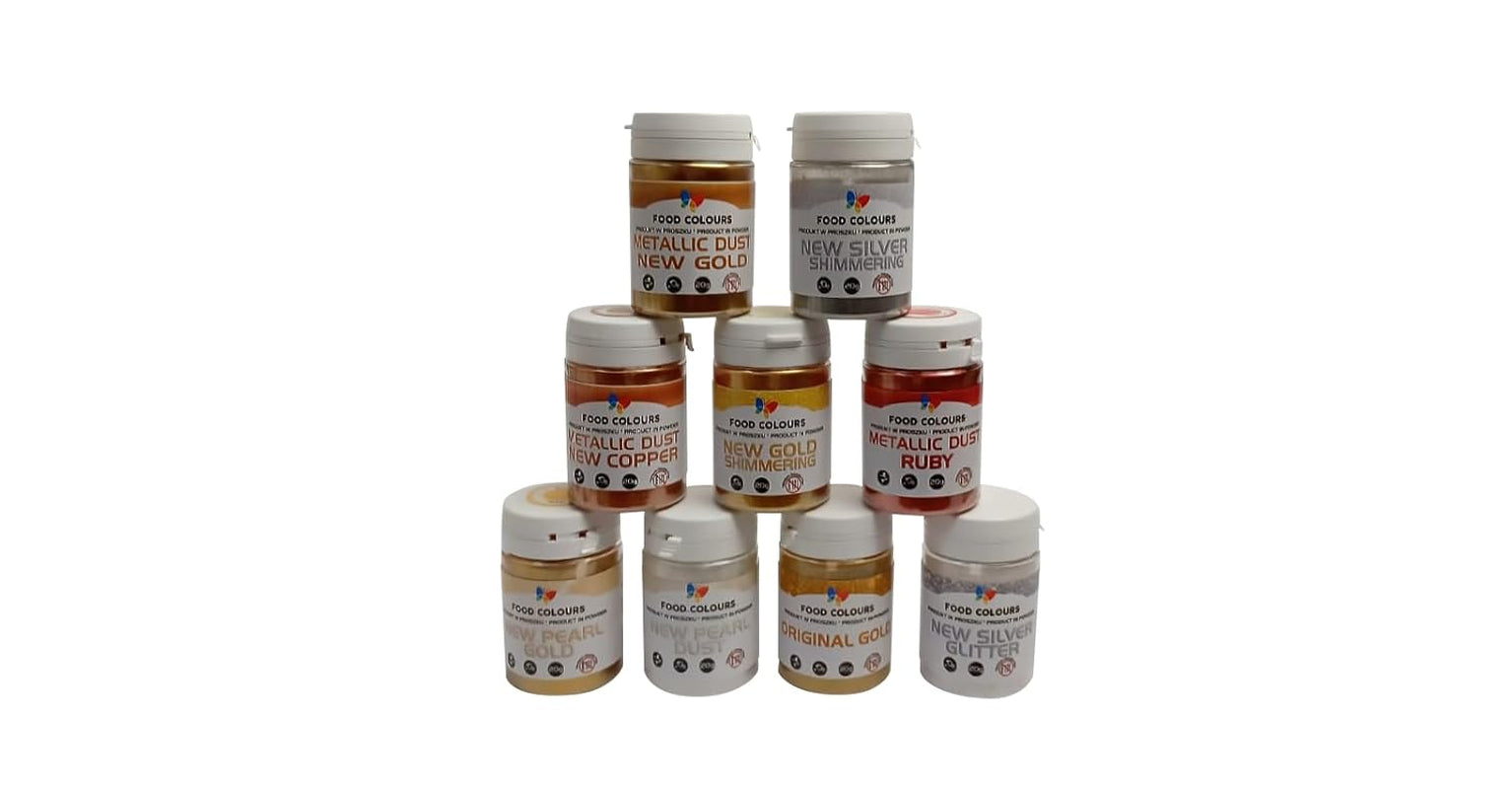 Purpurina comestible efecto metalizado, New Gold Shimmering, 20 gramos Glitter Naty Shop