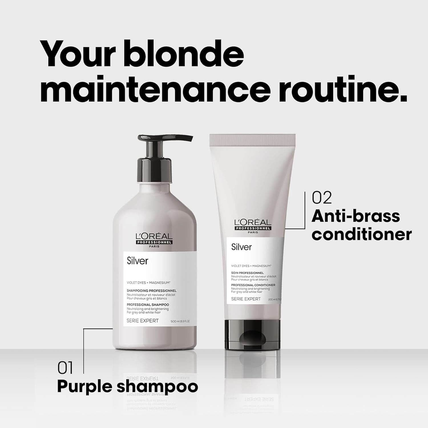 L'Oréal Professionnel Serie Expert Silver, Champú, 500 ml Ducha y baño Naty Shop