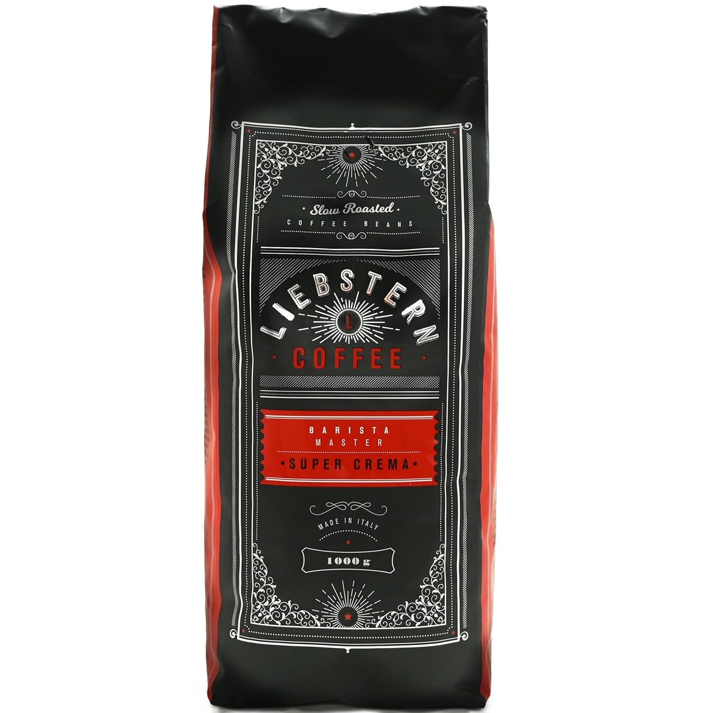 NUEVO | CAFÉ LIEBSTERN | Café en grano 1kg | SÚPER CREMA | Café con acidez extra baja | Los mejores granos de espresso para máquinas totalmente automáticas | Tueste medio con mucho sabor.