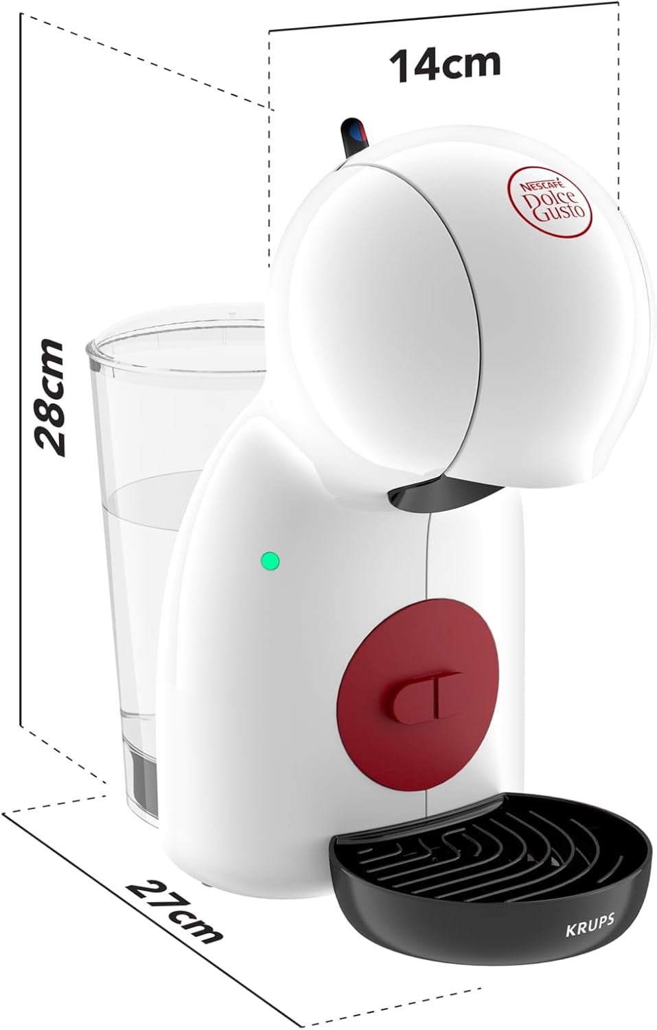 Cafetera espresso manual con cápsulas NESCAFÉ DOLCE GUSTO PICCOLO XS de KRUPS, blanca