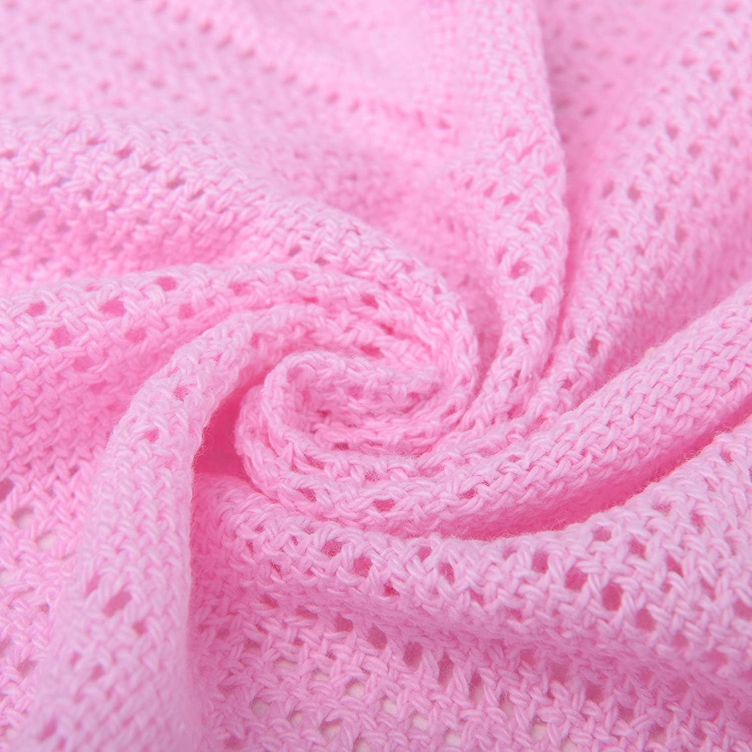 Family Bedding Manta Celular Rosa para Cama Doble, Algodón, Colcha Grande Reversible, Manta Celular Tradicional, Liviana, Térmica, Suave, Edredones y Edredones 230 X 230 Cm Naty Shop Cama Doble Rosa (230X230Cm)