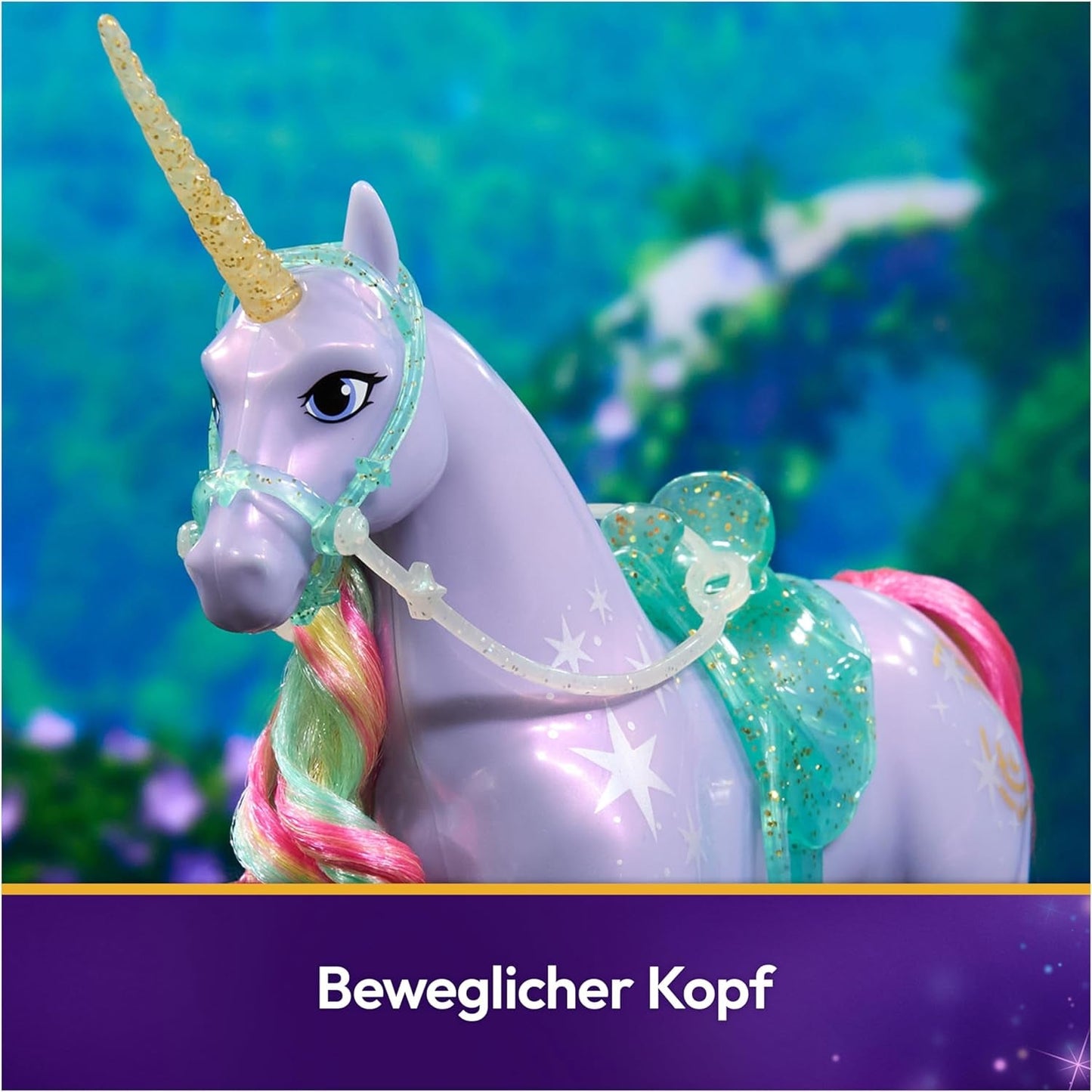 Wildstar Unicorn de Unicorn Academy: unicornio Sophia original de 28 cm de altura de la serie de Netflix con melena y cola reales, brida, silla y cepillo extraíbles, para edades de 4 años en adelante