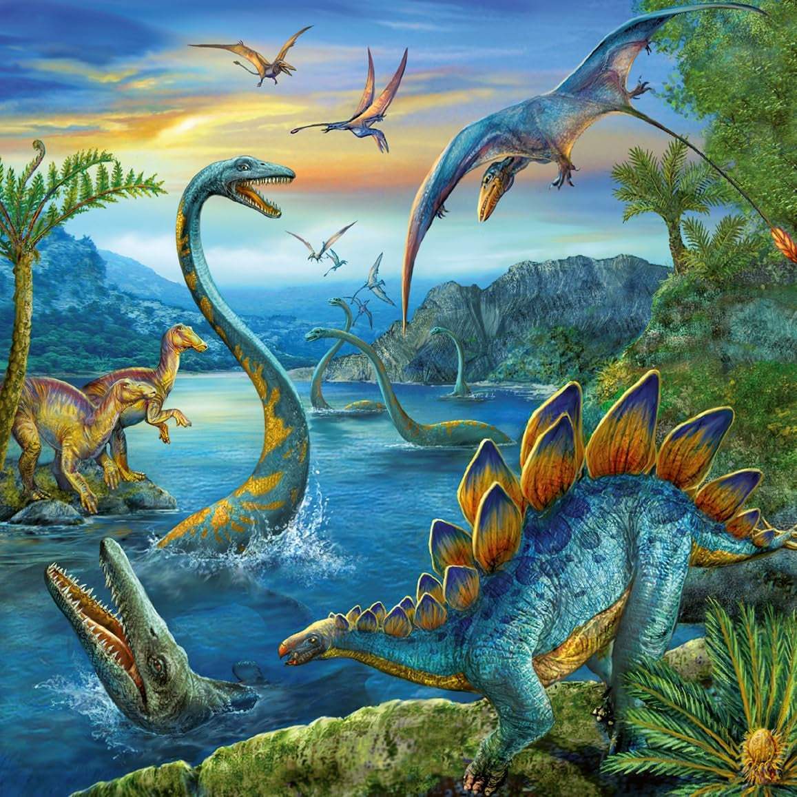 Ravensburger Puzzle Infantil - 09317 La Fascinación de los Dinosaurios - Puzzle de 3X49 Piezas para Niños a Partir de 5 Años Puzzle Naty Shop