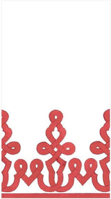 Dessin Passementerie Servilletas de papel, lino, rojo, 12 por paquete