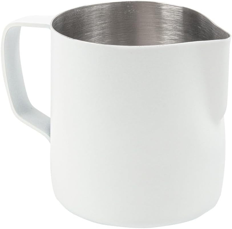 Taza de leche sin tapa, 350 ml, blanca, acero inoxidable