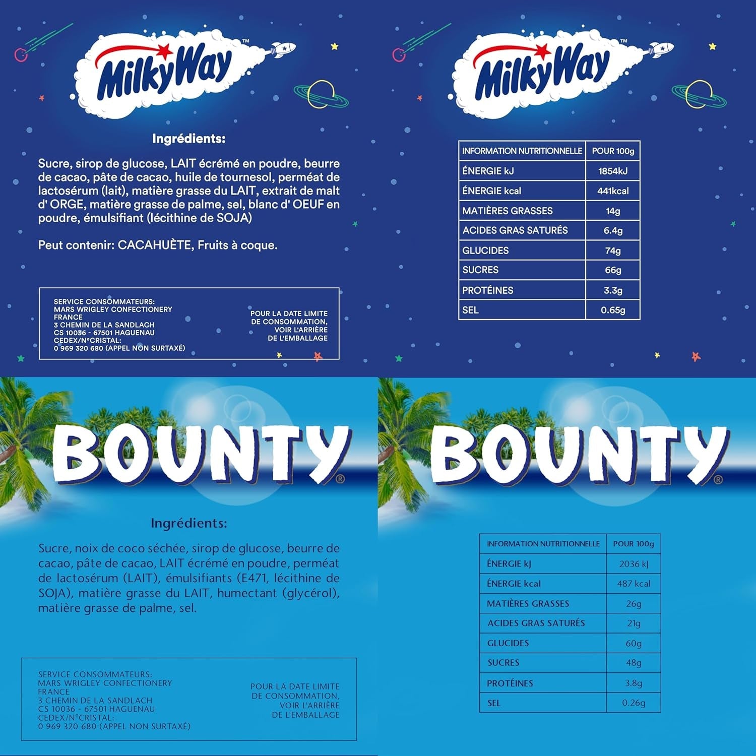 Minis mixtos, Snickers, Bounty, Twix, Milky Way, paquete a granel de chocolate, un paquete (1 x 400 g) (paquete de 5)