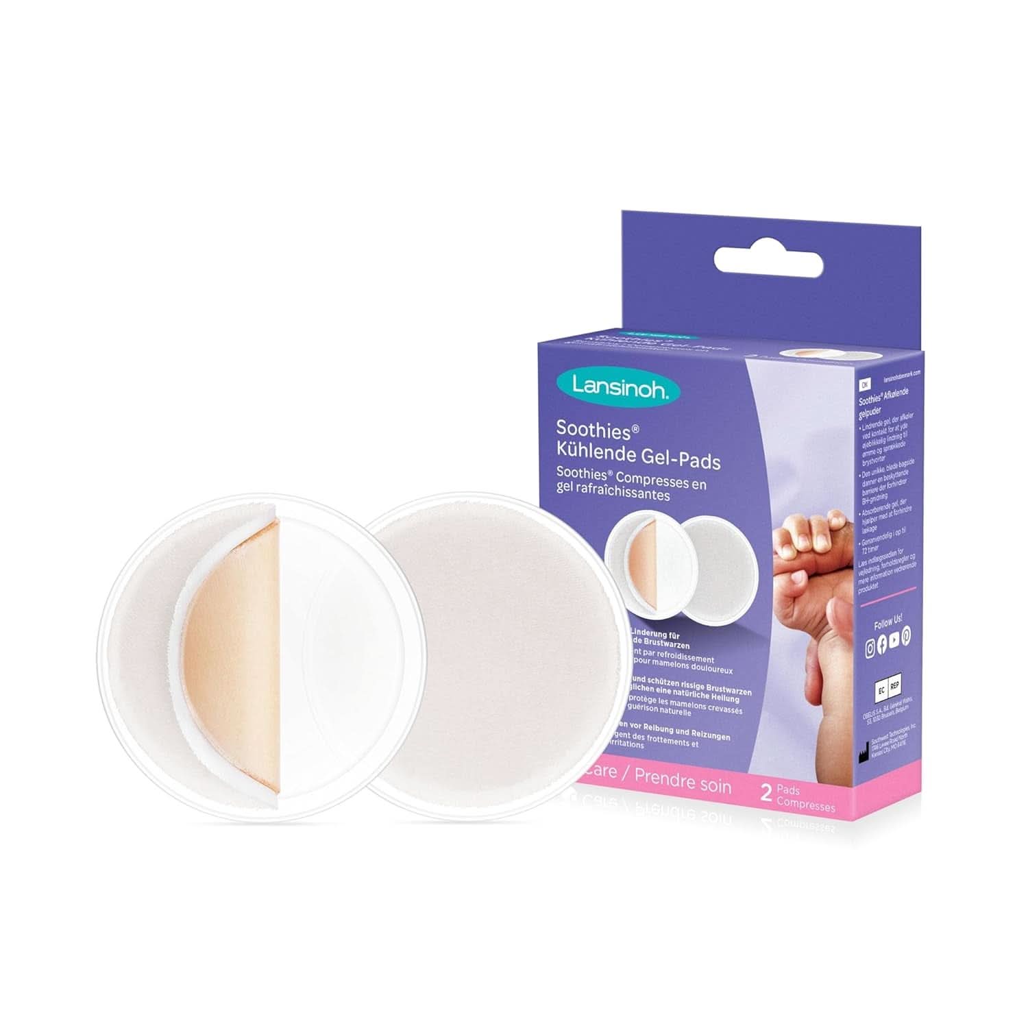 Lansinoh Soothies Kühlende Gel-Pads - 2 Stück - Beruhigen Und Schützen Schmerzende & Rissige Brustwarzen - Ermöglichen Natürliche Heilung, Damit Mütter Weiter Stillen Können Accesorios Alimentación y Lactancia Bebe Naty Shop